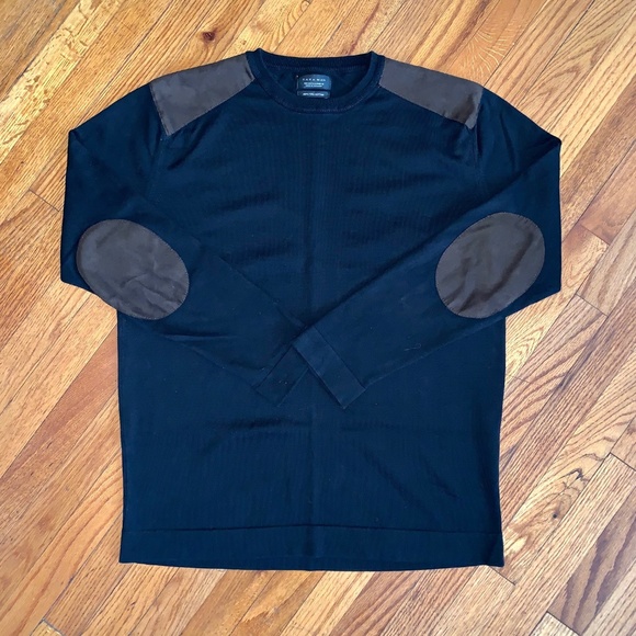 Zara Other - Zara Man Black & Brown Patch Sweater